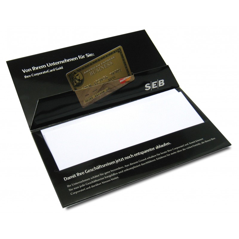 pochette pour carte bancaire en papier: modèle simple nommé SEB