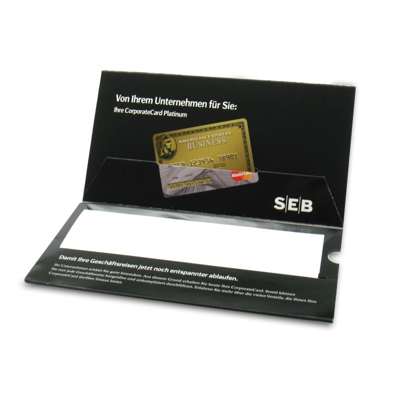 pochette pour carte bancaire en papier: modèle simple nommé SEB